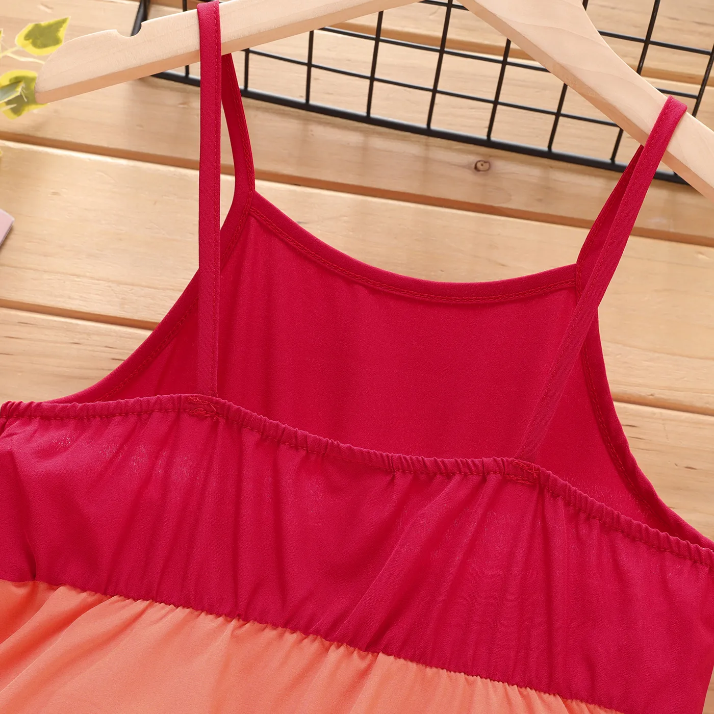 Kid Girl Ruffle Hem Rainbow Slip Dress ColorBlock image 4