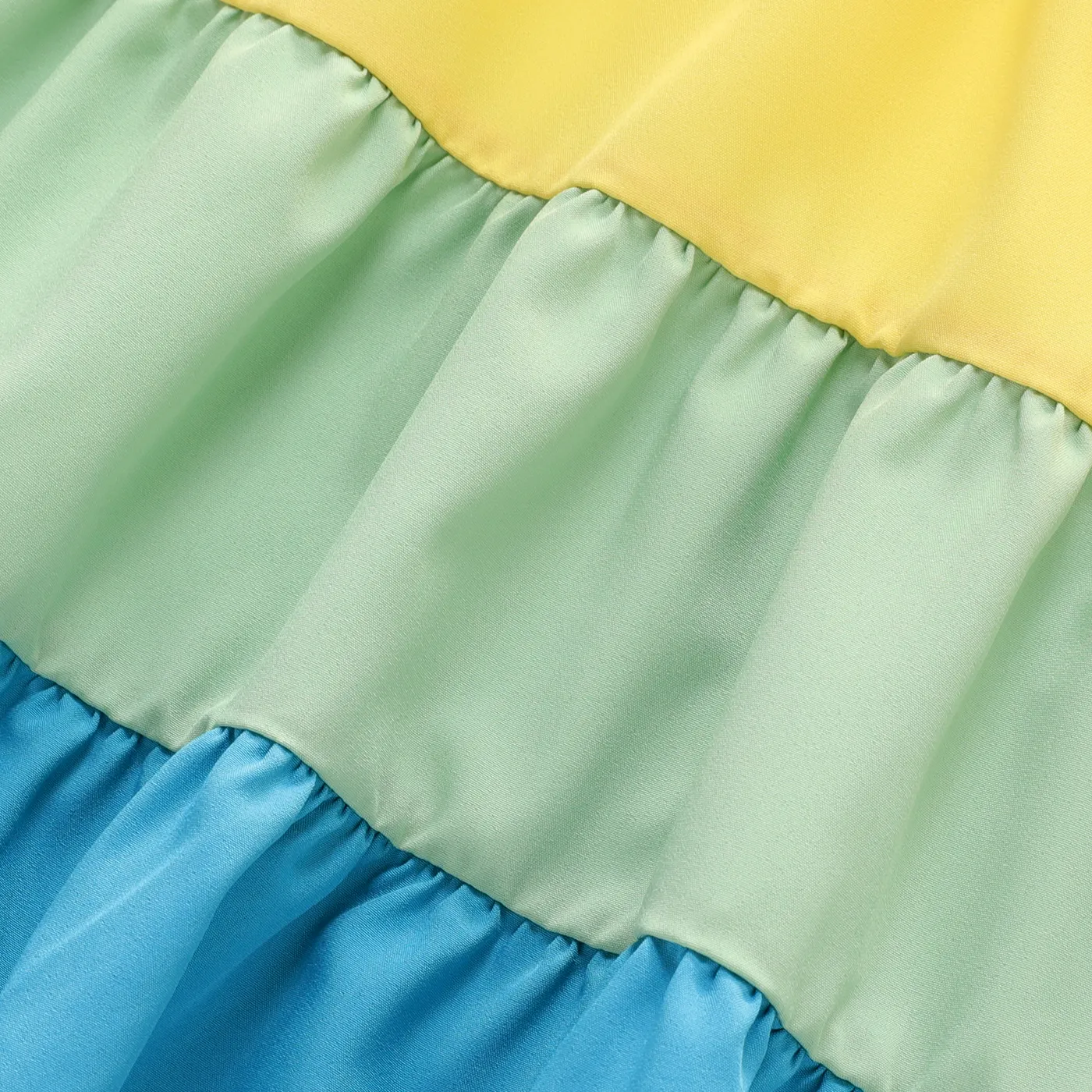 Kid Girl Ruffle Hem Rainbow Slip Dress ColorBlock image 5