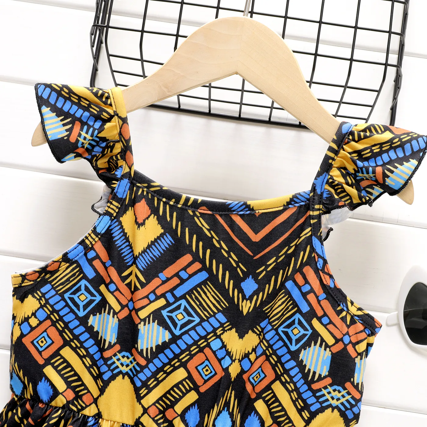 Kid Girl Boho Flutter-sleeve Dress Multi-color image 2