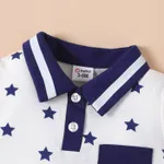 Baby Boy 95% Cotton Allover Star Print Polo Neck Jumpsuit  image 3