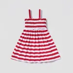 Independence Day Baby Girl 95% Cotton Bow Front Smocked Slip Dress REDWHITE image 2