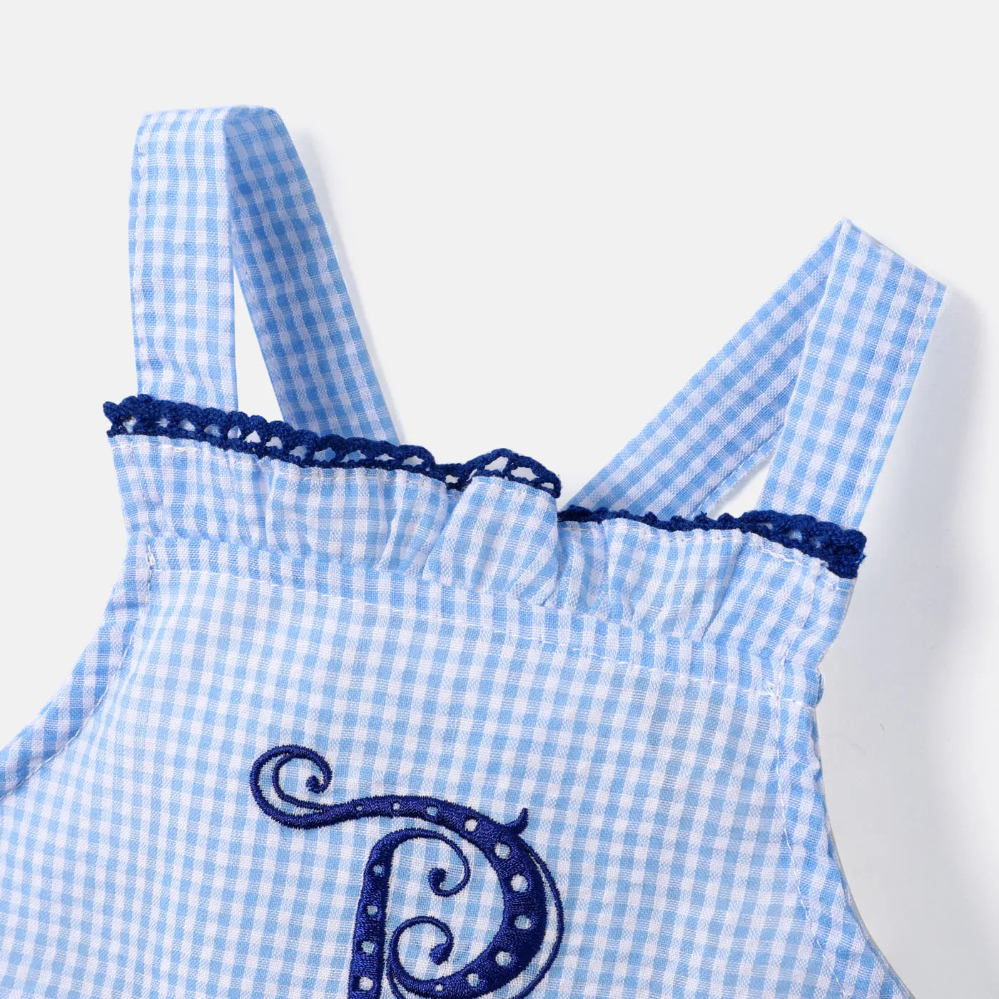 Baby Girl Ruffle Hem Plaid Cami Bodysuit  image 6