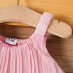 Baby Girl Pink Lettuce Trim Layered Pleated Dress  image 4