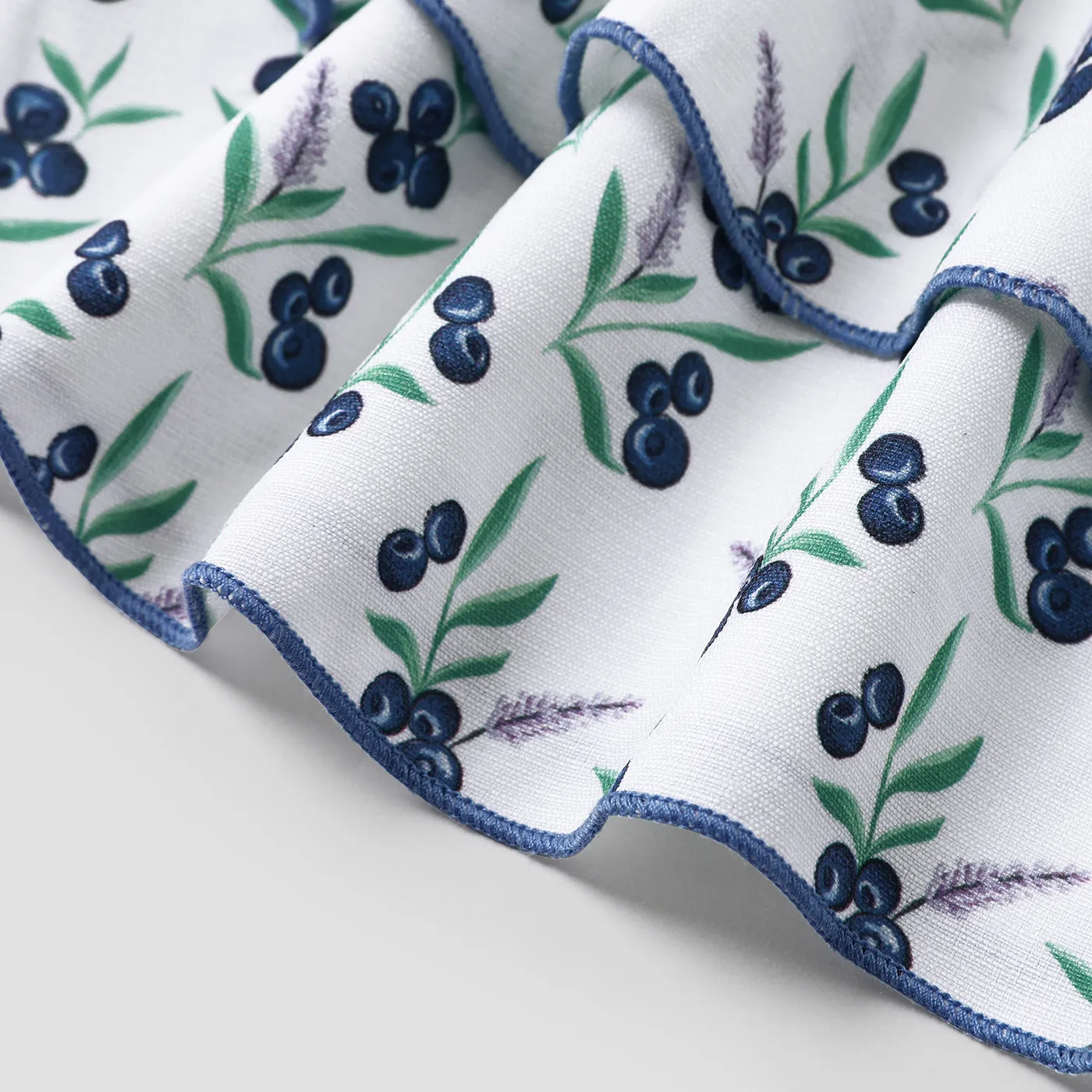 2pcs Baby Girl Blueberry Print Camisole and Layered Skirt Set White image 5