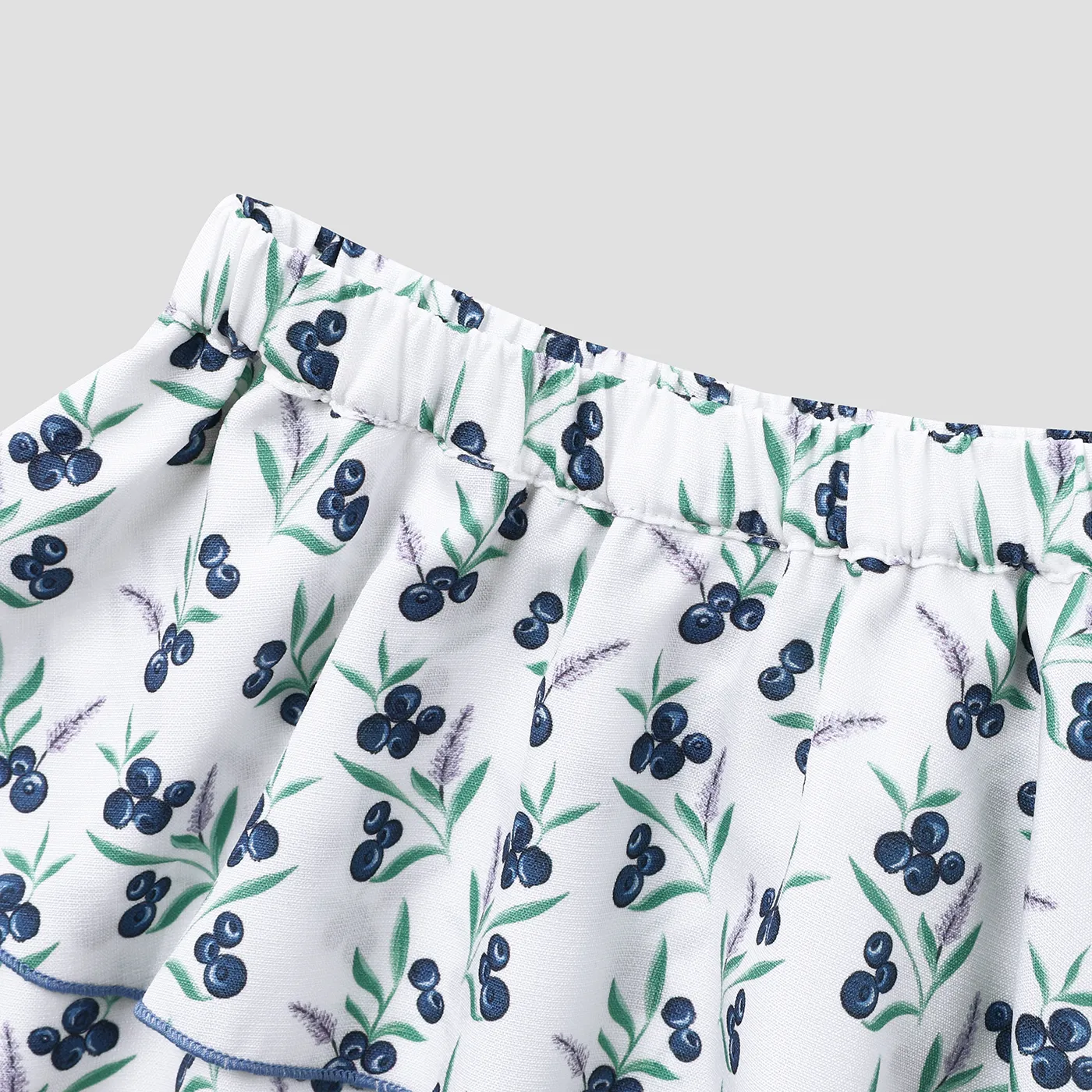 2pcs Baby Girl Blueberry Print Camisole and Layered Skirt Set White image 6