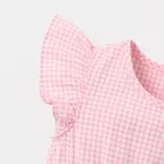 Baby Girl Plaid Ruffle-sleeve Mesh Overlay Romper  image 3