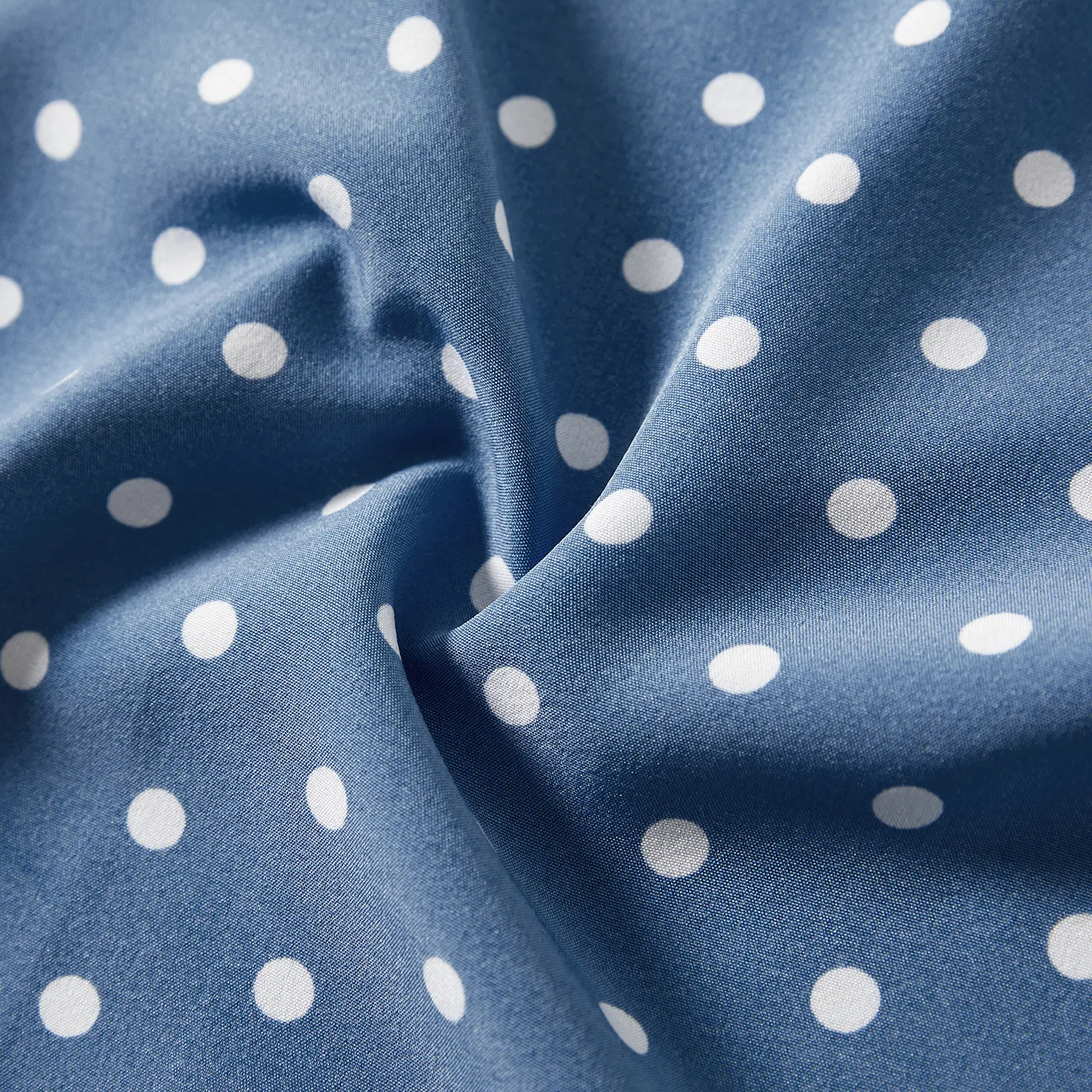 Mommy and Me Polka Dots Print Belted Cami Dresses Blue image 5