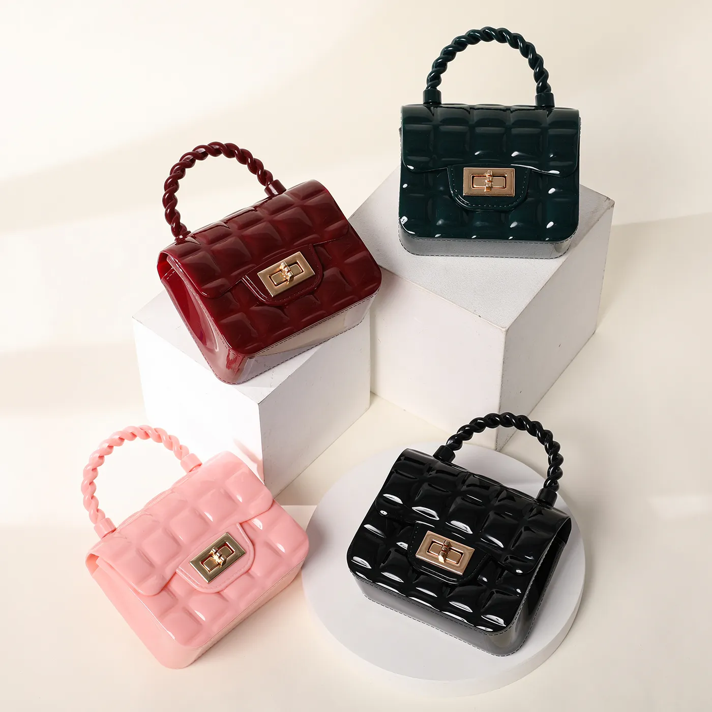 Toddler/Kid's Square Mini Jelly Casual Chain Small Square Bag