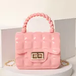 Toddler/Kid's Square Mini Jelly Casual Chain Small Square Bag Pink