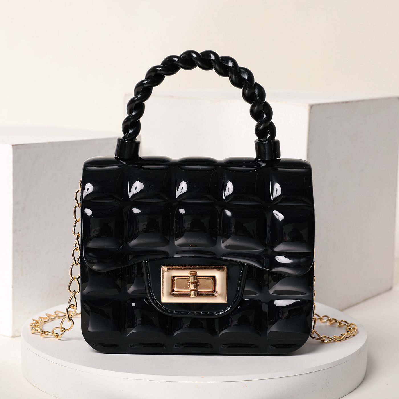

Toddler/Kid's Square Mini Jelly Casual Chain Small Square Bag