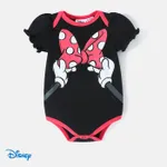 Disney Mickey and Friends Baby Girl Puff-sleeve Graphic Naia™ Romper Black