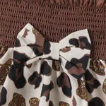Baby Girl Leopard Print Bow Front Smocked Combo Slip Dress  image 4