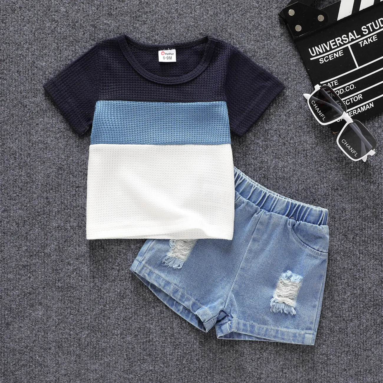 Baby Shorts Blue Cotton Denim