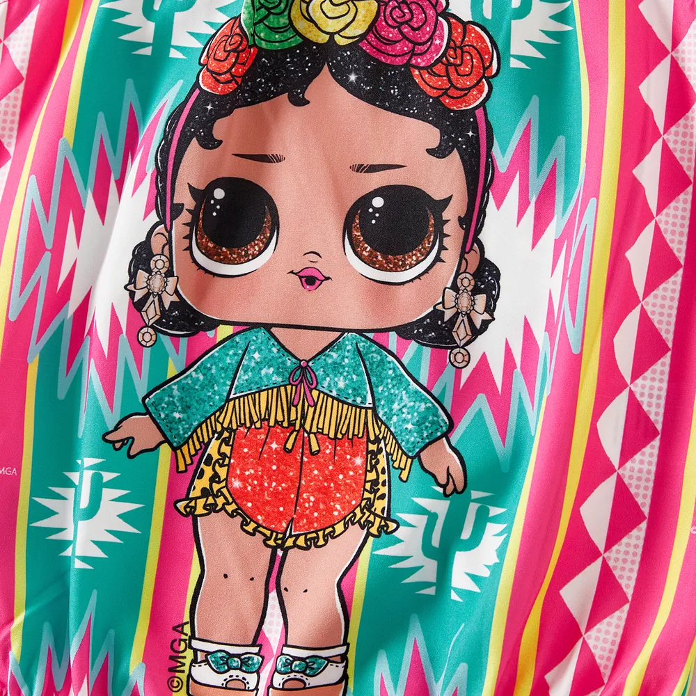 L.O.L. Surprise Mommy and Me Colorful Graphic Ruffled Cami Romper Shorts big image 9