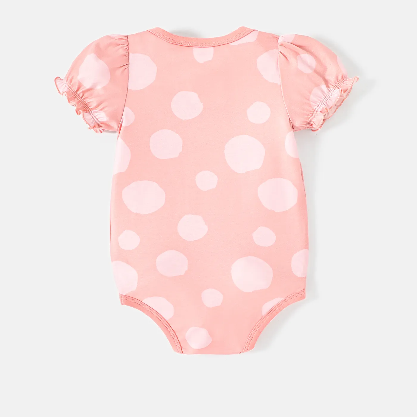 Disney Mickey and Friends Baby Girl Puff-sleeve Graphic Naia™ Romper Pink image 3
