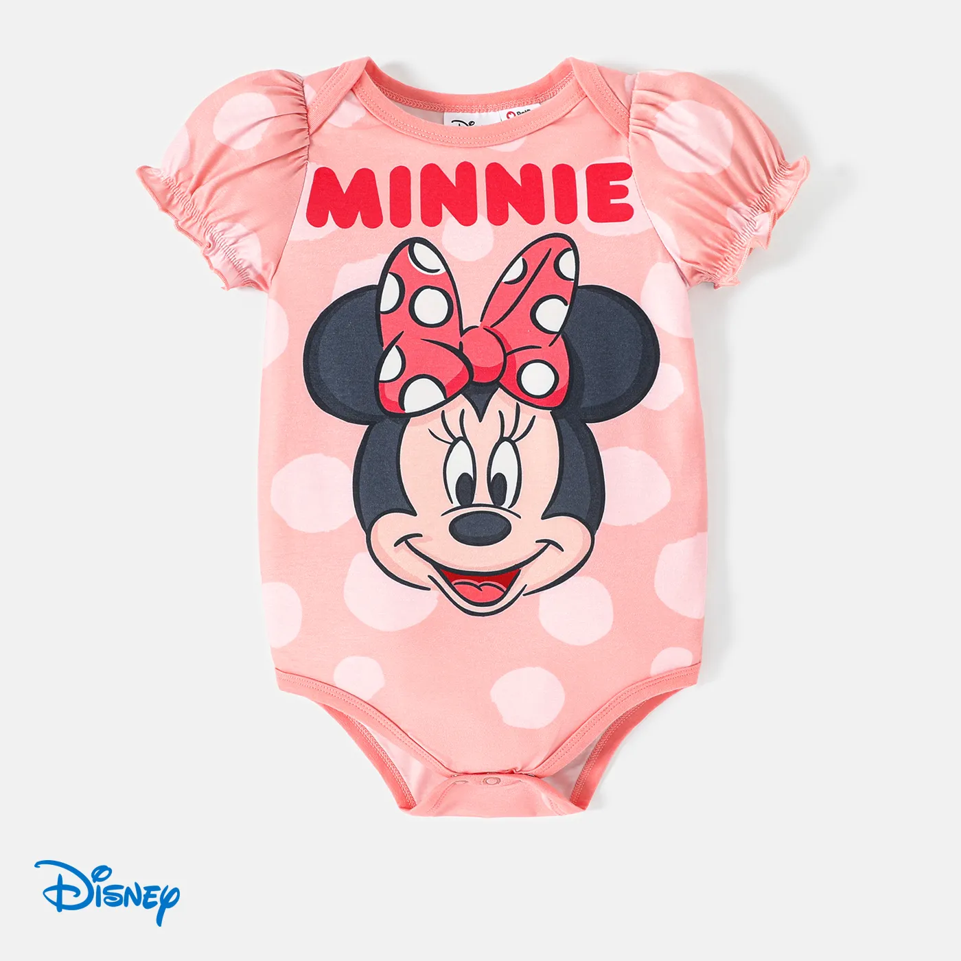 Disney Mickey and Friends Baby Girl Puff-sleeve Graphic Naia™ Romper Pink image 2