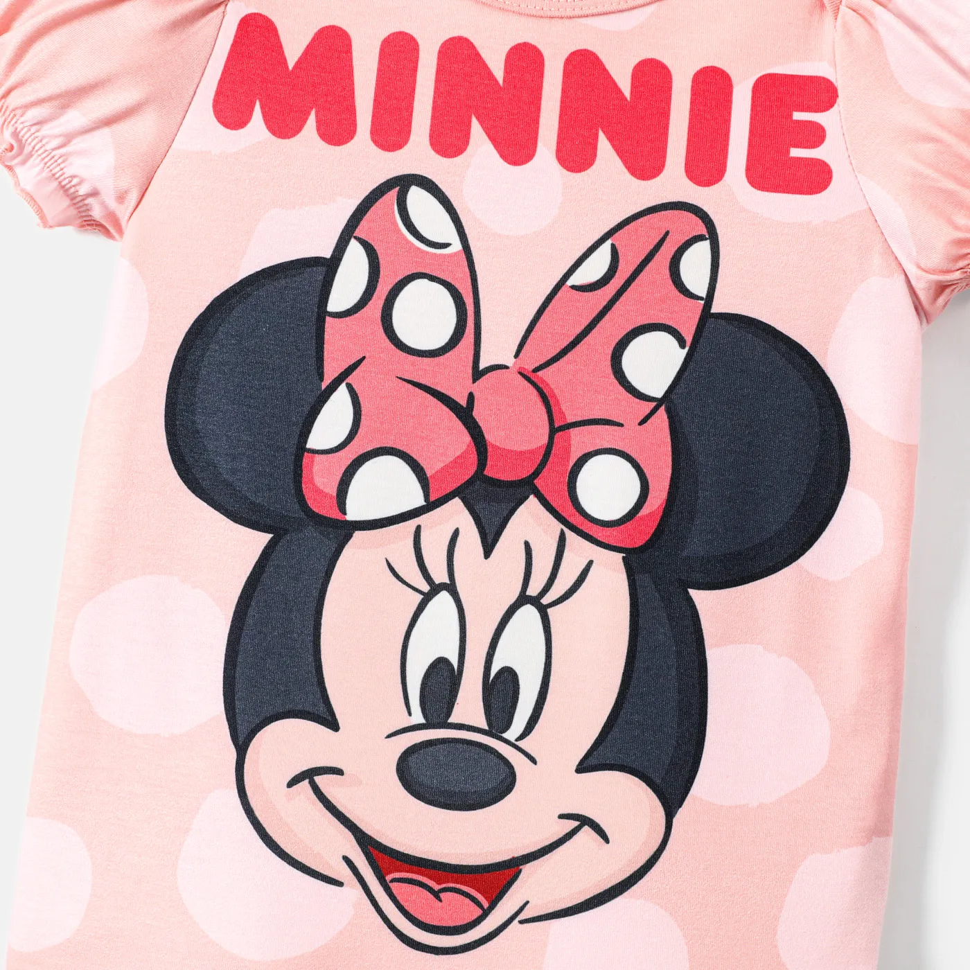 Disney Mickey and Friends Baby Girl Puff-sleeve Graphic Naia™ Romper Pink image 4