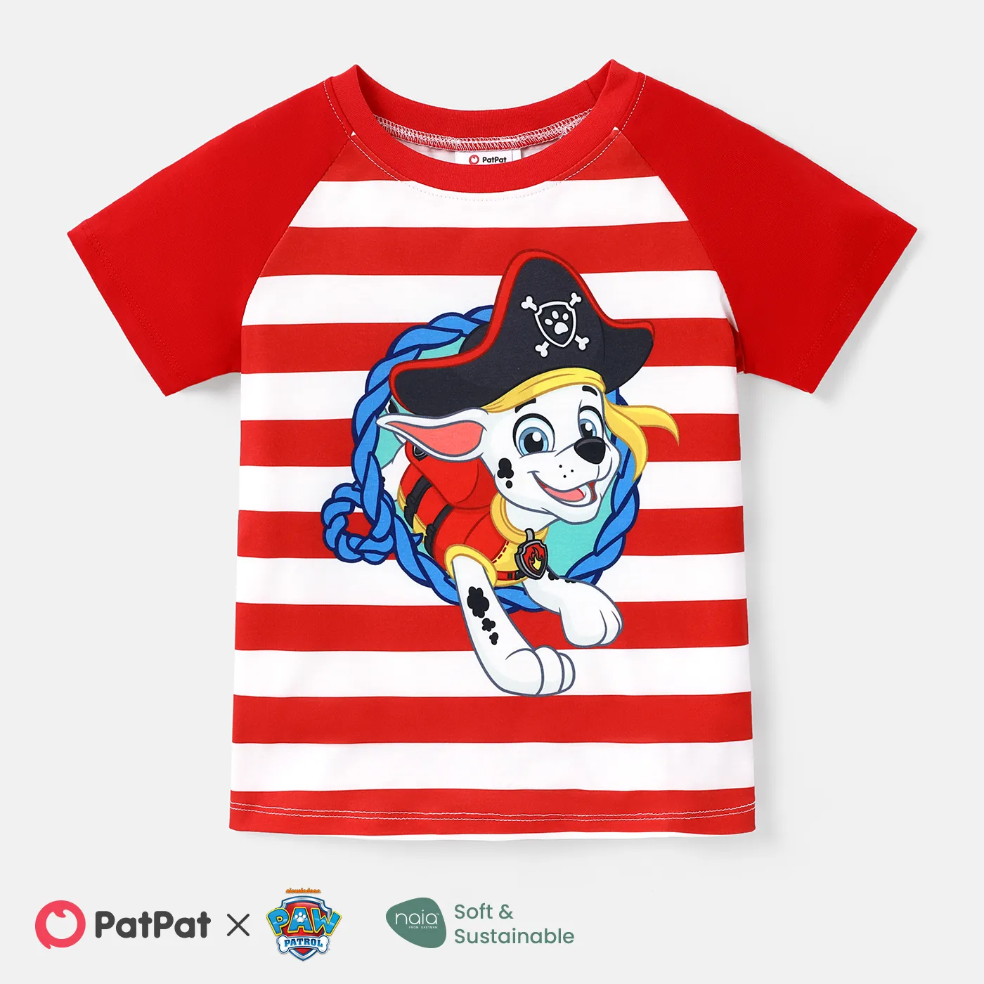 PAW Patrol Toddler Boy Personagem & Stripe Print Naia™ Tee de manga curta Vermelho