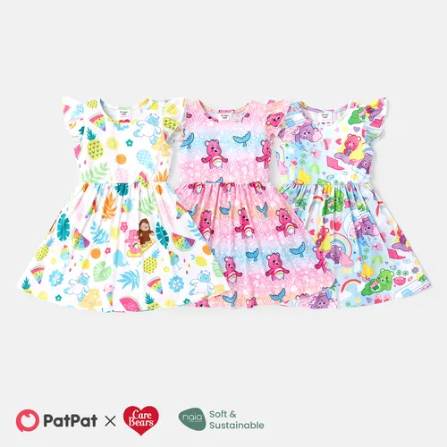 Care Bears Toddler Girl Naia™ Character Print Flutter-sleeve Dress