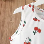 Kid Girl Allover Cherry Print Tank Dress White image 2