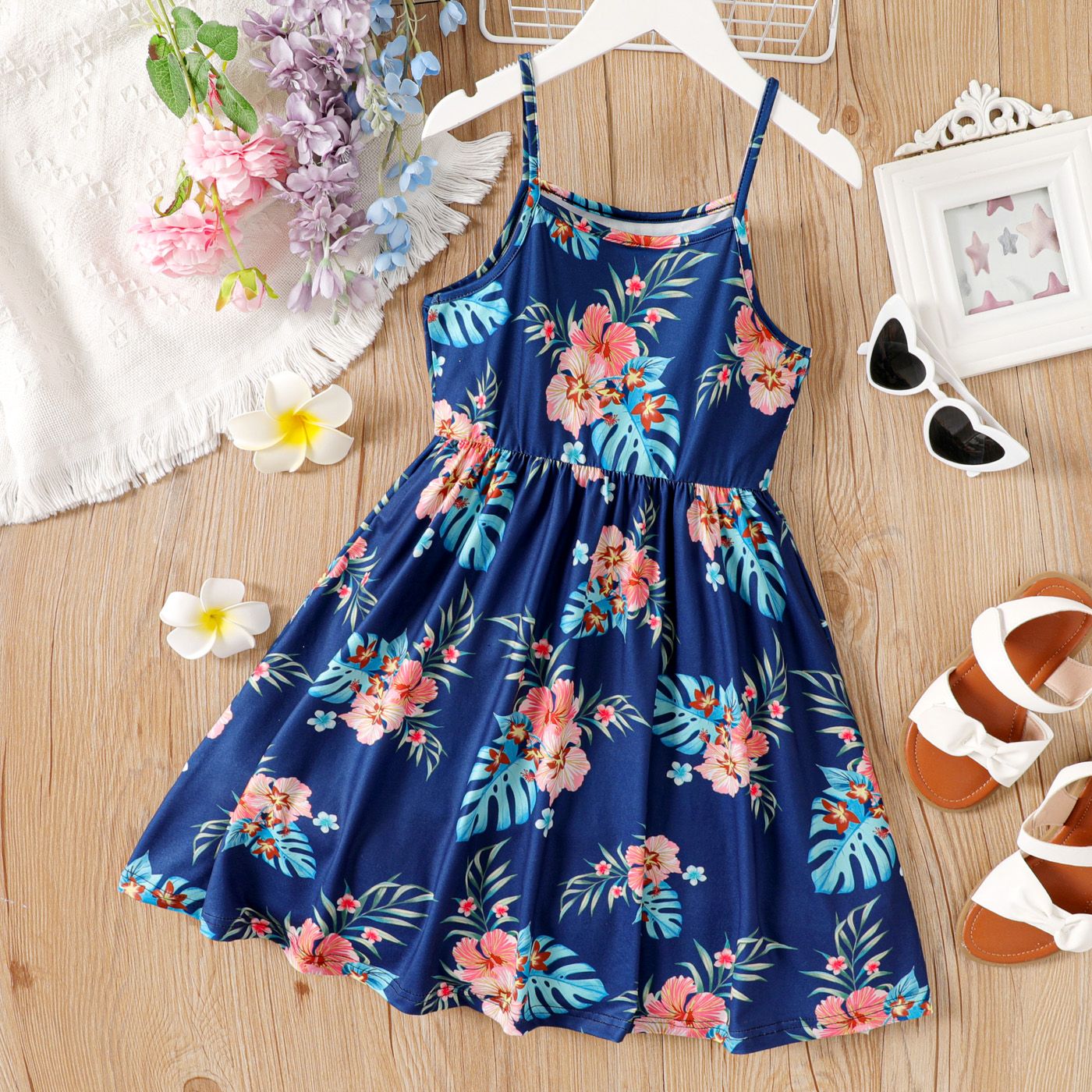 

Kid Girl Allover Floral Print Slip Dress