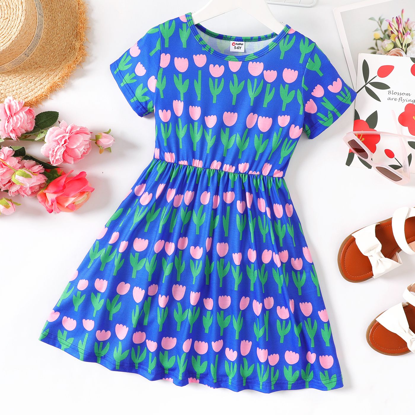 

Kid Girl Allover Floral Print Short-sleeve Dress