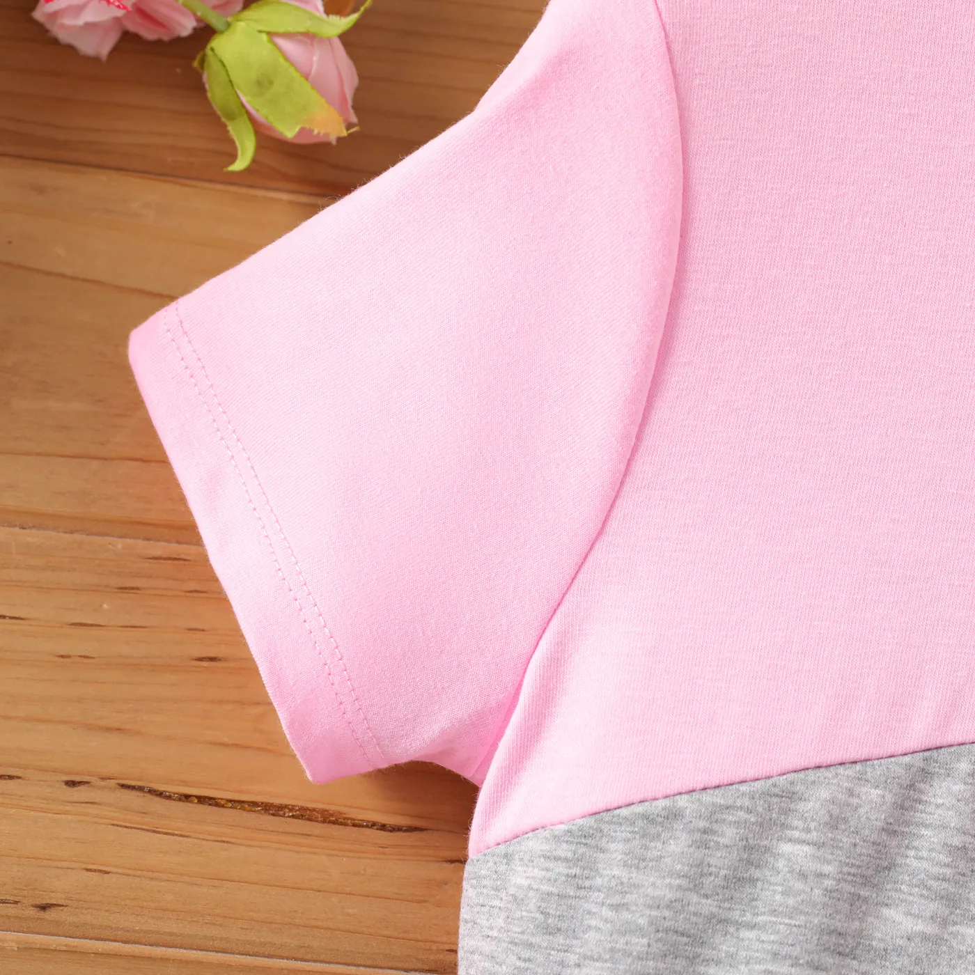 Kid Girl Color Block Short-sleeve Dress ColorBlock image 4
