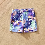 Family Matching Plant Print Ruffled One-piece Swimsuit or Swim Trunks Shorts  image 2
