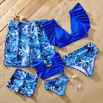 Family Matching Plant Print Ruffled Two-piece Swimsuit or Swim Trunks Shorts  image 2