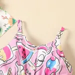 Toddler Girl Ice Cream & Candy Print Belted Slip Romper  image 3