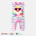 Baby Shark Baby Boy/Girl Flutter-sleeve Graphic Striped Naia™ Jumpsuit  image 1