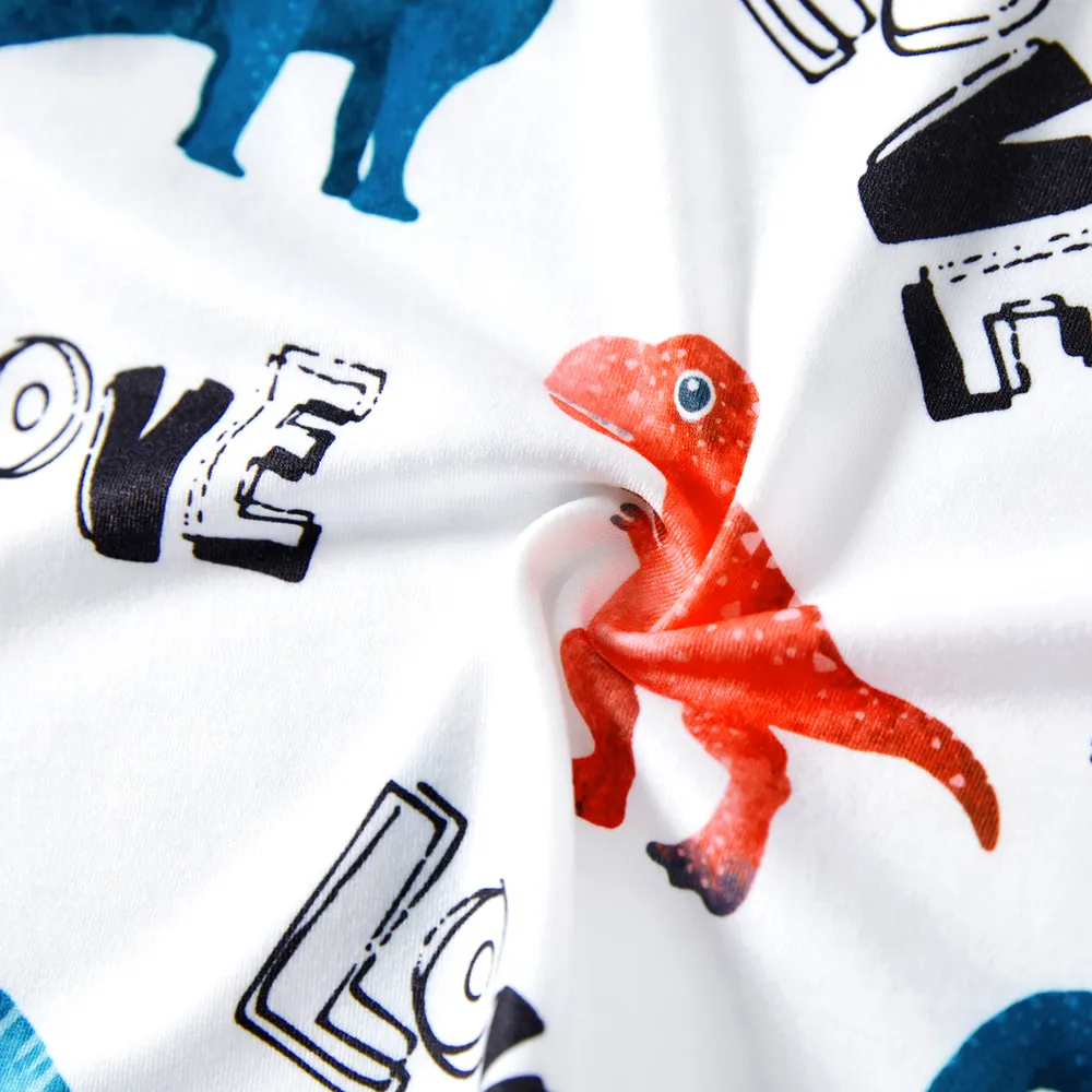 Family Matching Dinosaur Print Tank Dresses and Short-sleeve T-shirts Sets  big image 4