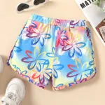 Kid Girl Tie Dye / Floral / Butterfly Print Shorts Colorful