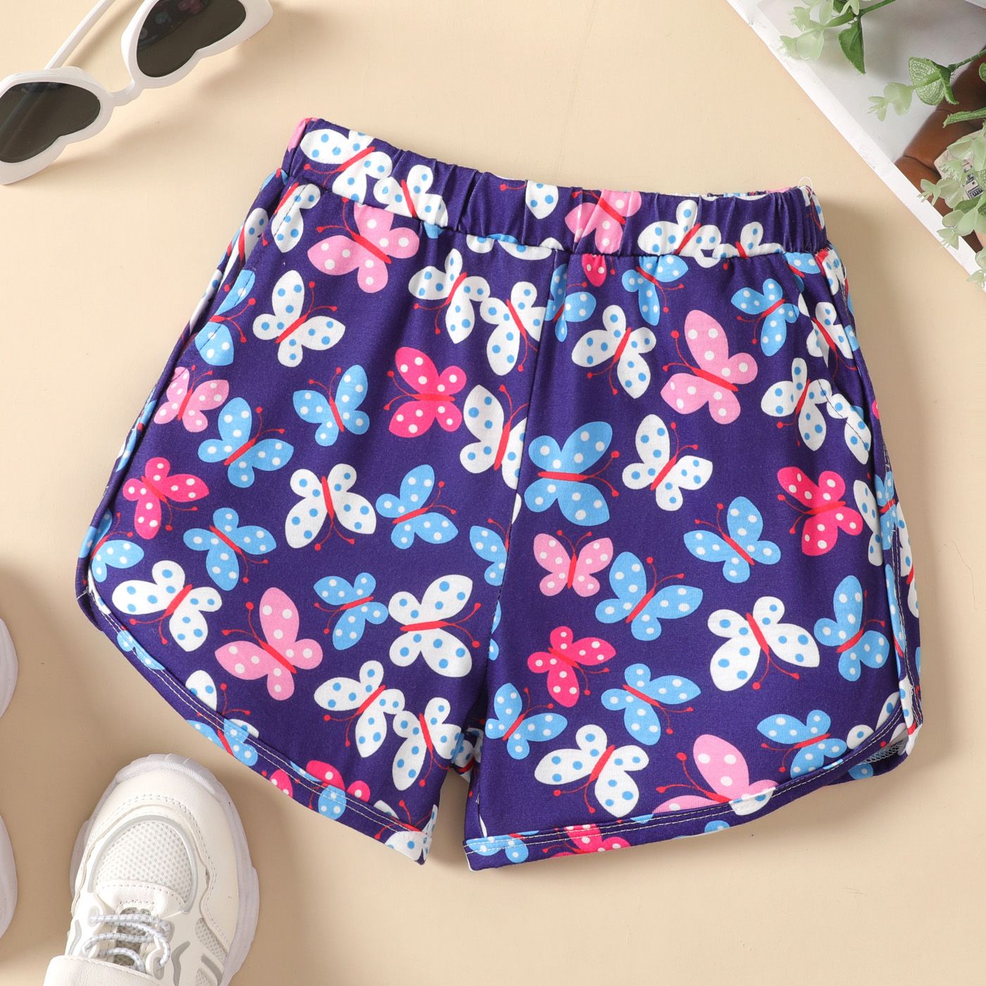Kid Girl Tie Dye / Floral / Butterfly Print Shorts