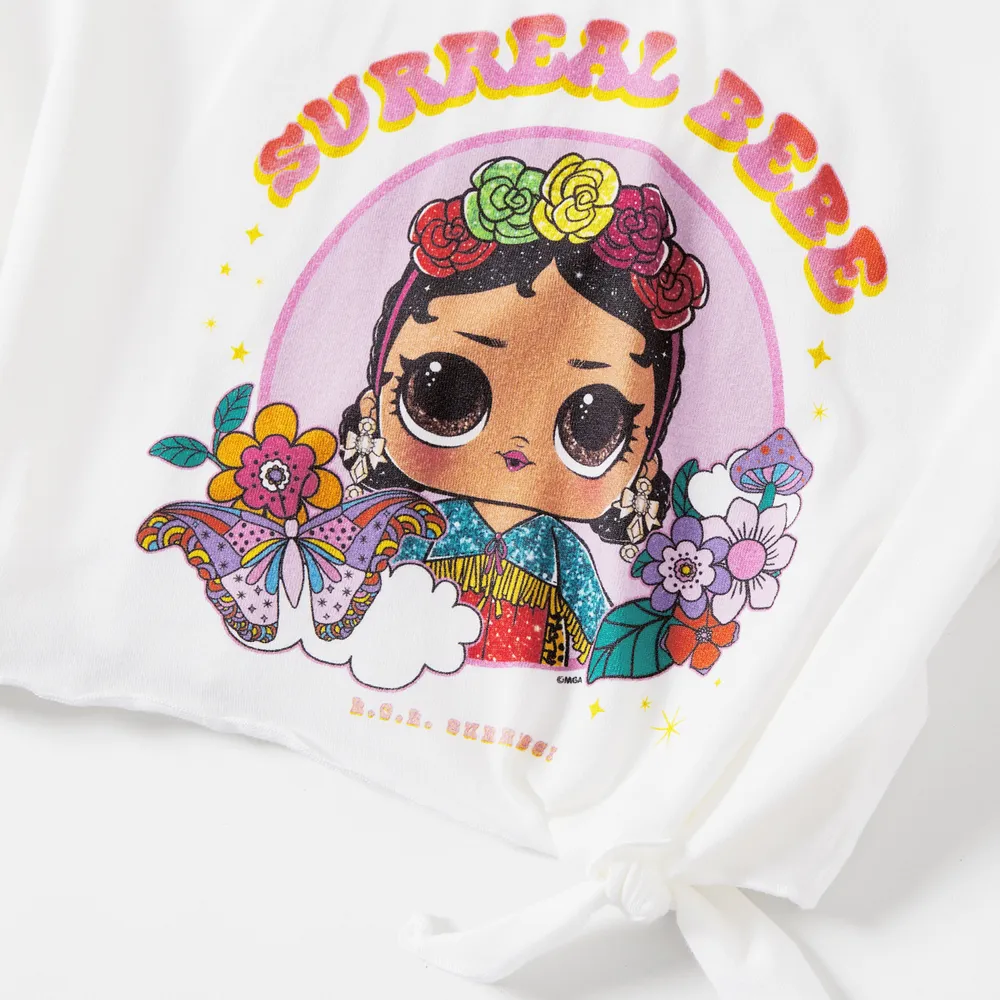 L.O.L. Surprise Mommy and Me 2pcs Cotton Short-sleeve Knot Front Graphic Tee and Allover Print Skirt Set big image 6