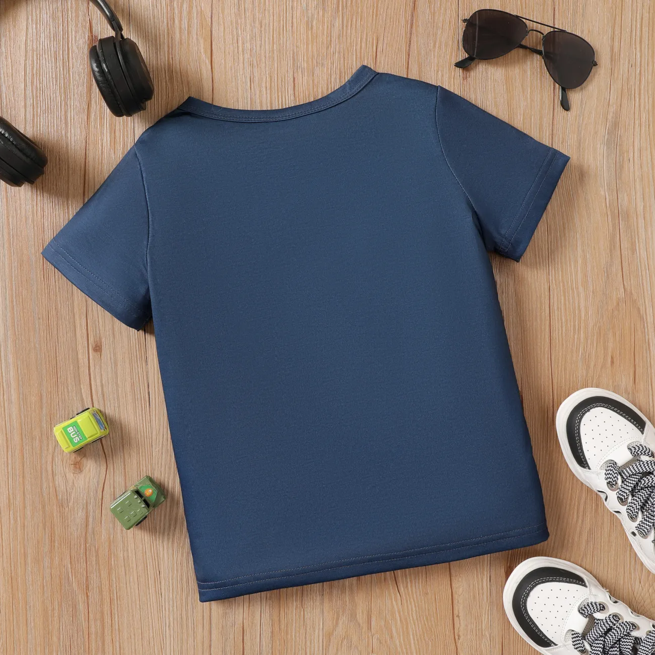 Enfants Garçon Véhicule Manches courtes T-Shirt Bleu Foncé big image 1