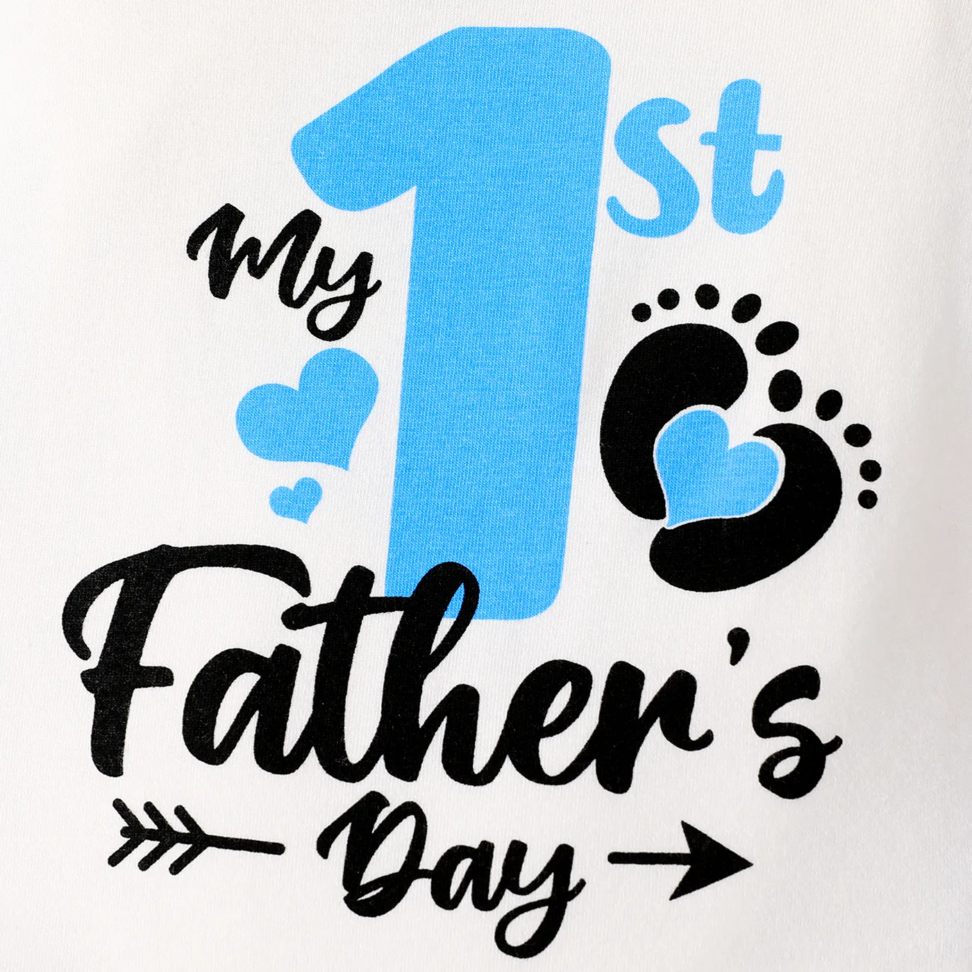 Father's Day Baby Boy/Girl Letter & Number Print Short-sleeve Bodysuit / 100% Cotton Solid Ruffled Shorts / Solid Elasticized Waist Shorts Blue image 5