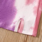 2pcs Toddler Girl Letter Print Tie Dye Rib-knit Tank Top and Bodycon Skirt Set    image 5