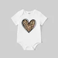 Mommy and Me Leopard Heart Print Cotton Short-sleeve Tee  image 1