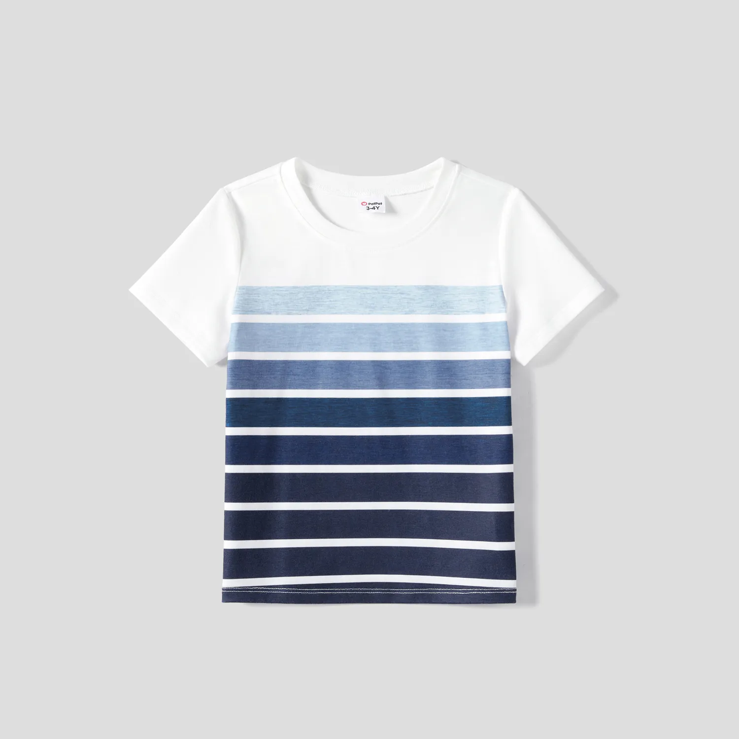 Family Matching Belted Ombre Slip Dresses and Striped Short-sleeve T-shirts Sets  big image 6