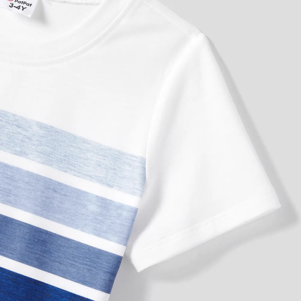 Family Matching Belted Ombre Slip Dresses and Striped Short-sleeve T-shirts Sets big image 8