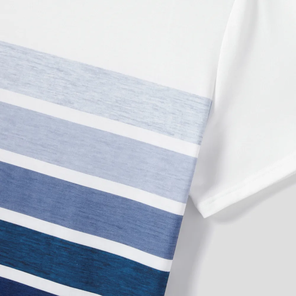 Family Matching Belted Ombre Slip Dresses and Striped Short-sleeve T-shirts Sets big image 20