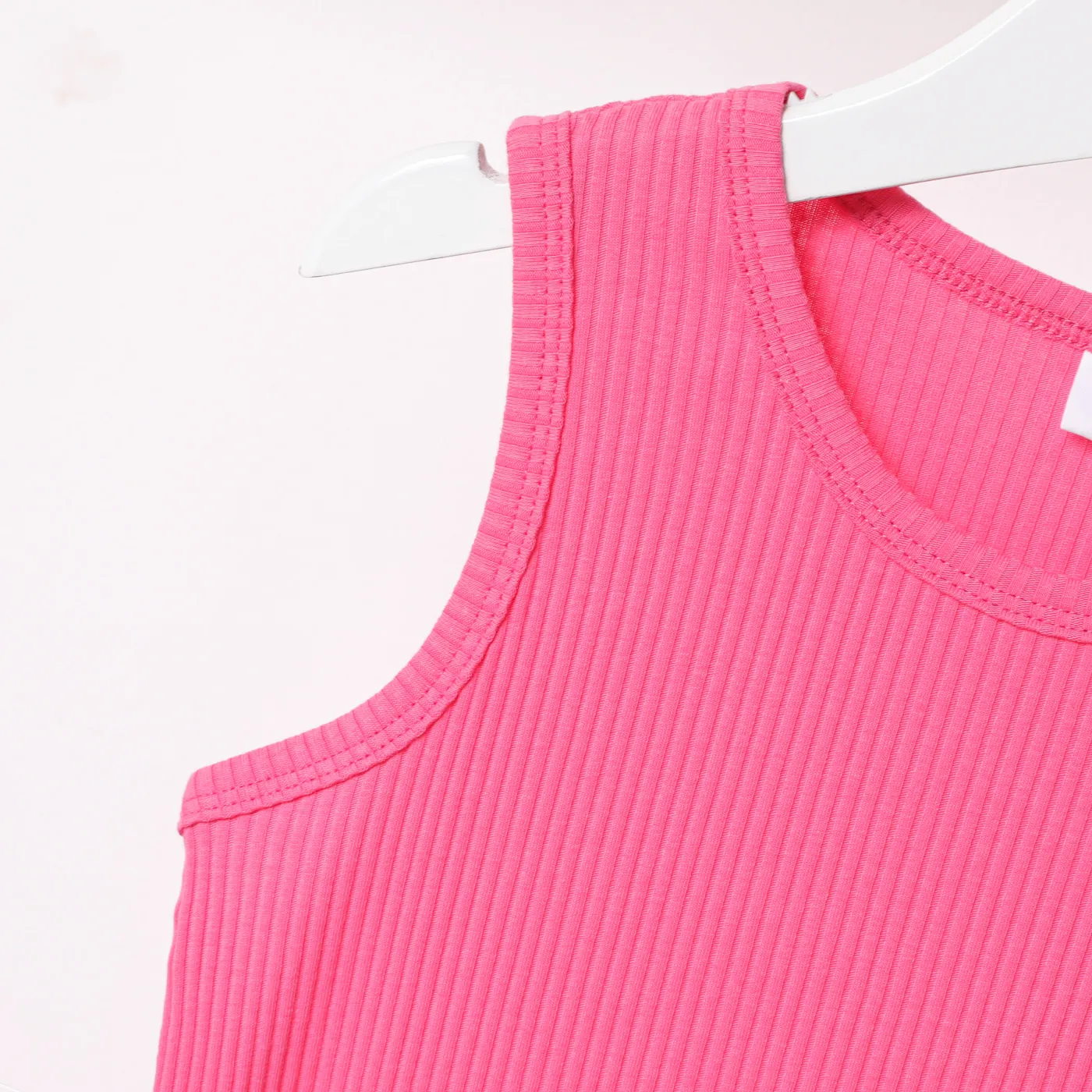 Kid Girl Solid Rib-knit Cotton Tank Dress  image 3