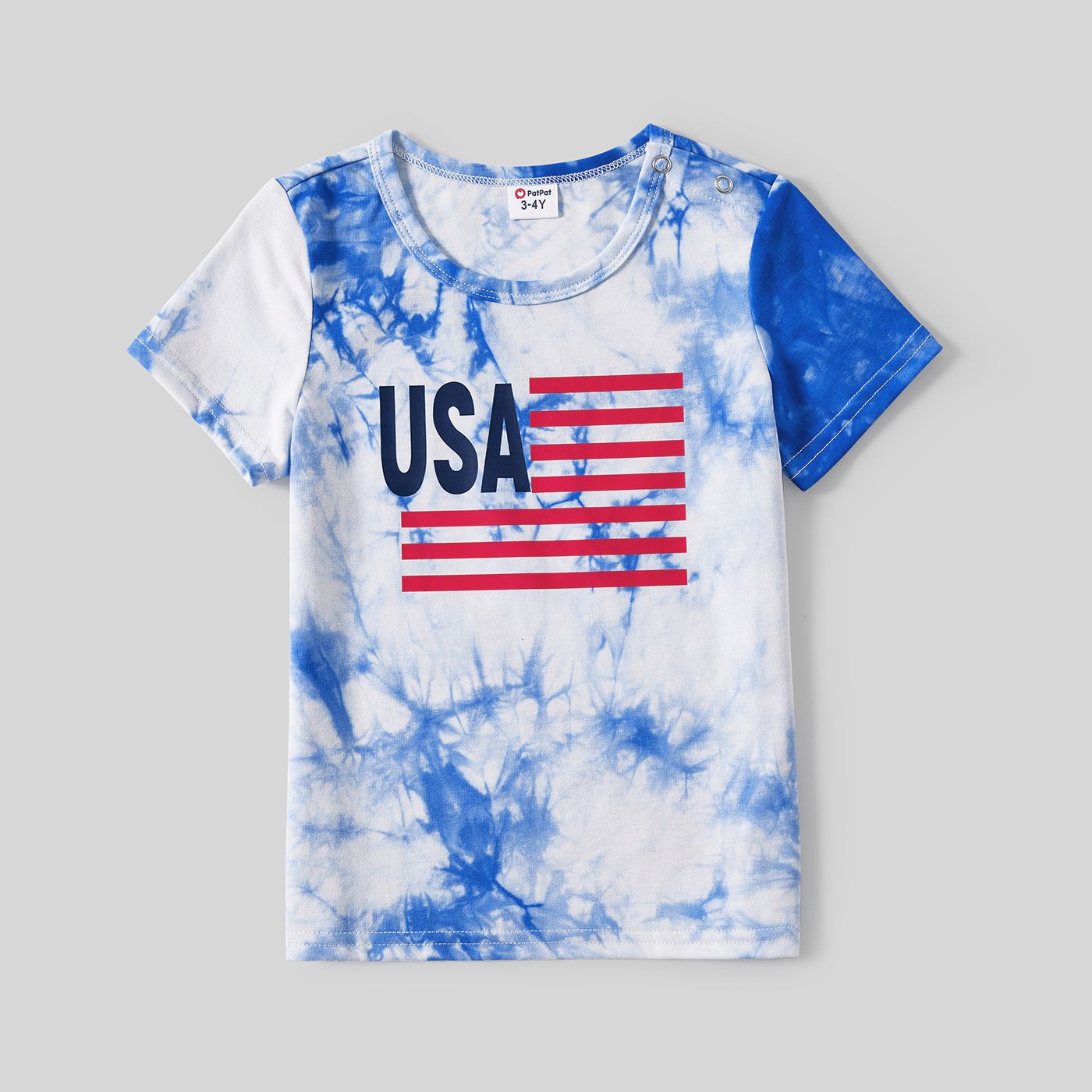 Independence Day Family Matching Graphic Print Tie Dye Short-sleeve T-shirts