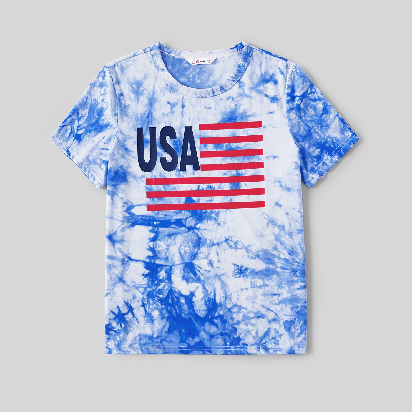 Independence Day Family Matching Graphic Print Tie Dye Short-sleeve T-shirts