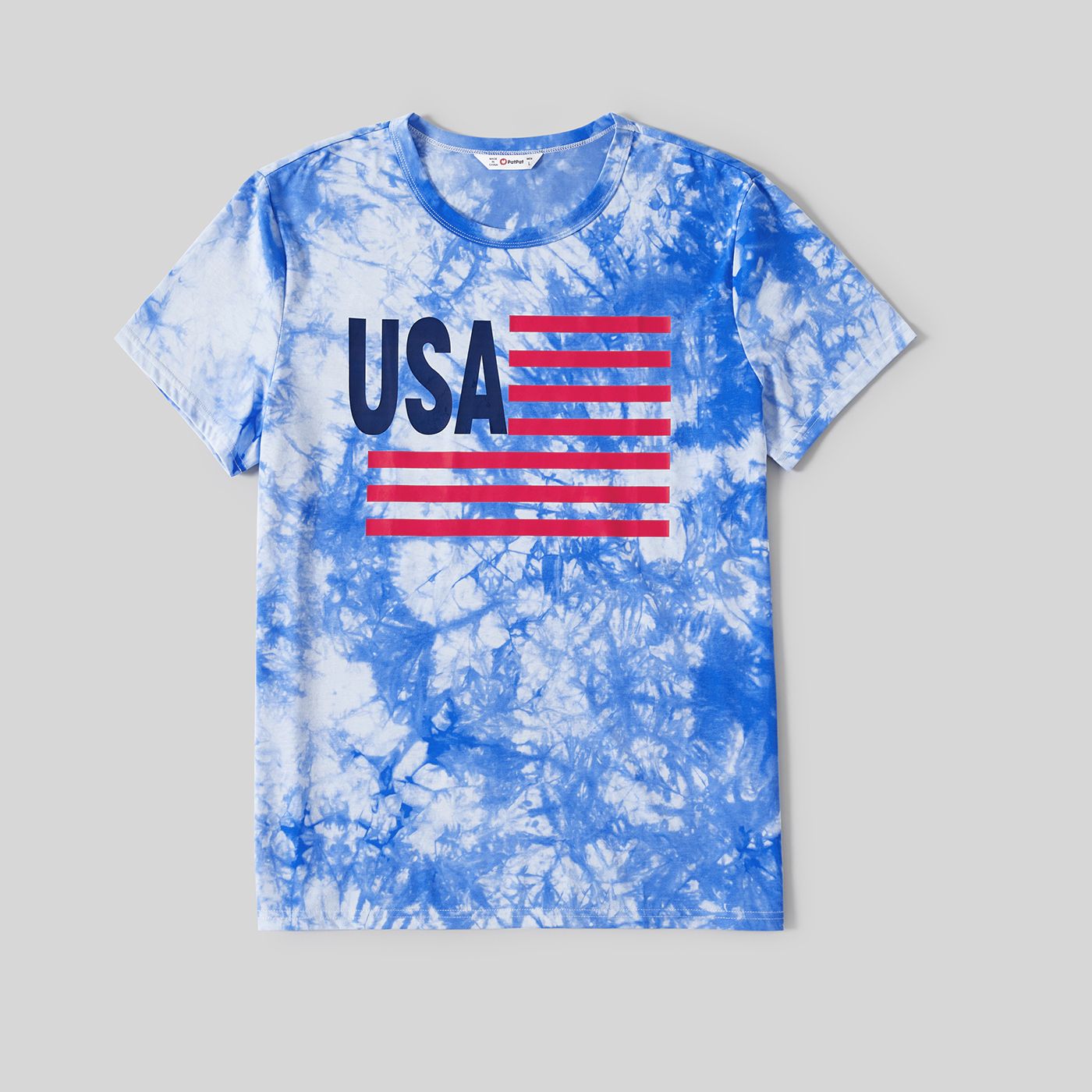 Independence Day Family Matching Graphic Print Tie Dye Short-sleeve T-shirts