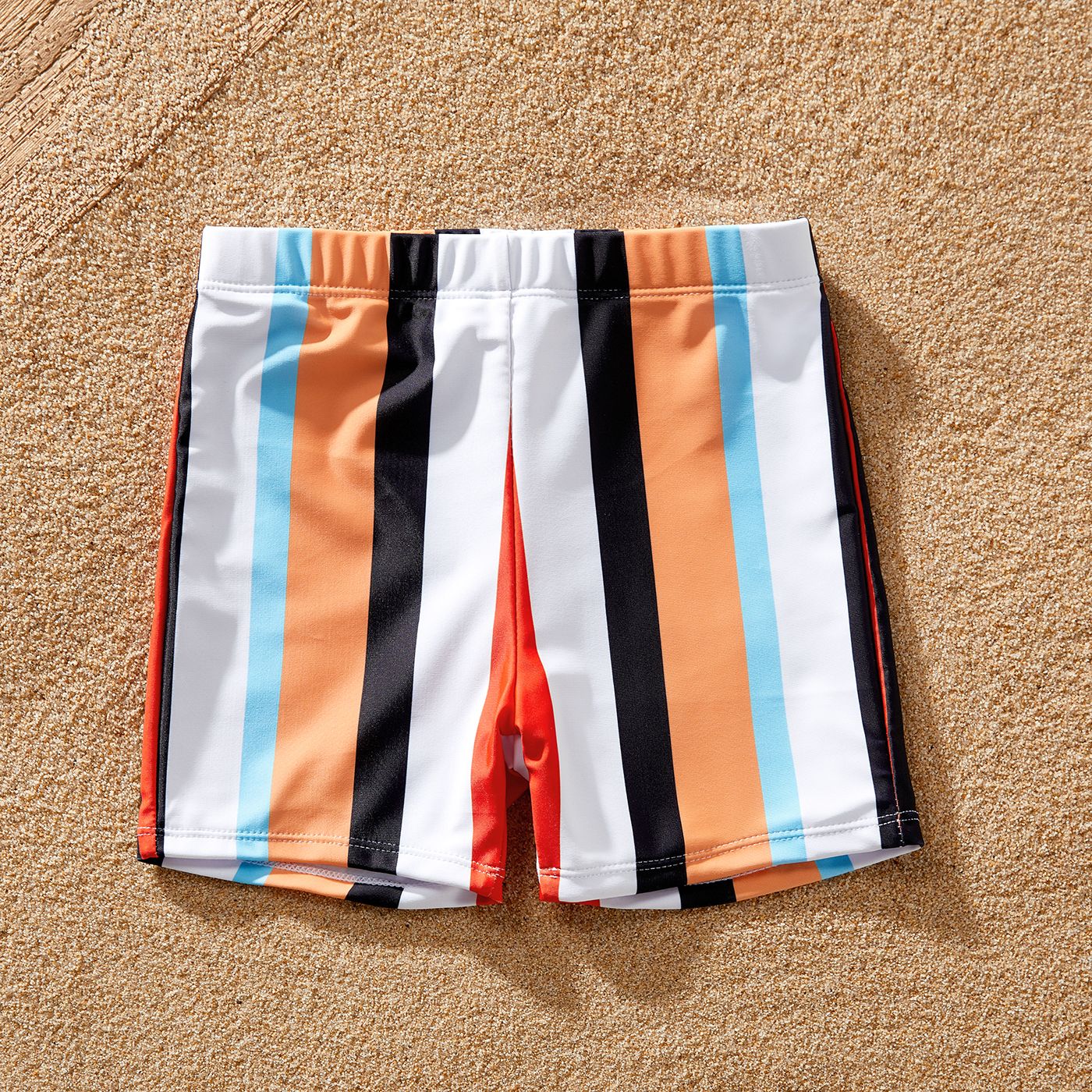 Family Matching Stripe Splice Halter Two-piece Swimsuit Or Swim Trunks Shorts