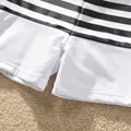 Family Matching Two Tone One-piece Swimsuit or Stripe Panel Swim Trunks Shorts  image 5