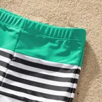 Family Matching Two Tone One-piece Swimsuit or Stripe Panel Swim Trunks Shorts  image 4