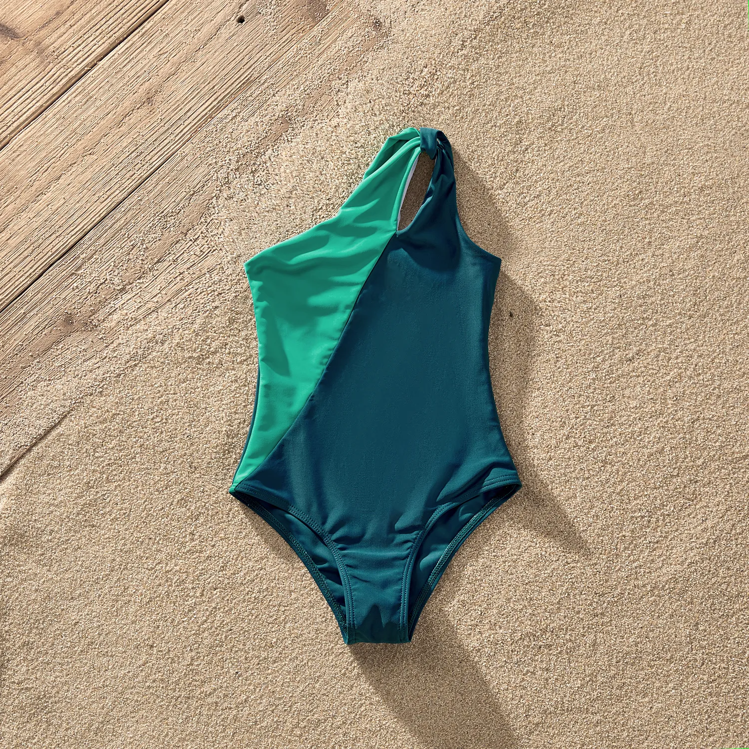 Family Matching Two Tone One-piece Swimsuit or Stripe Panel Swim Trunks Shorts  image 6